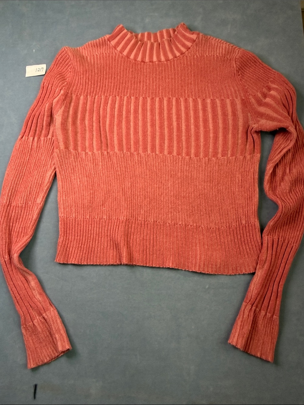 American Eagle Small Soft Ribbed Mock Neck Sweater - Color Rust